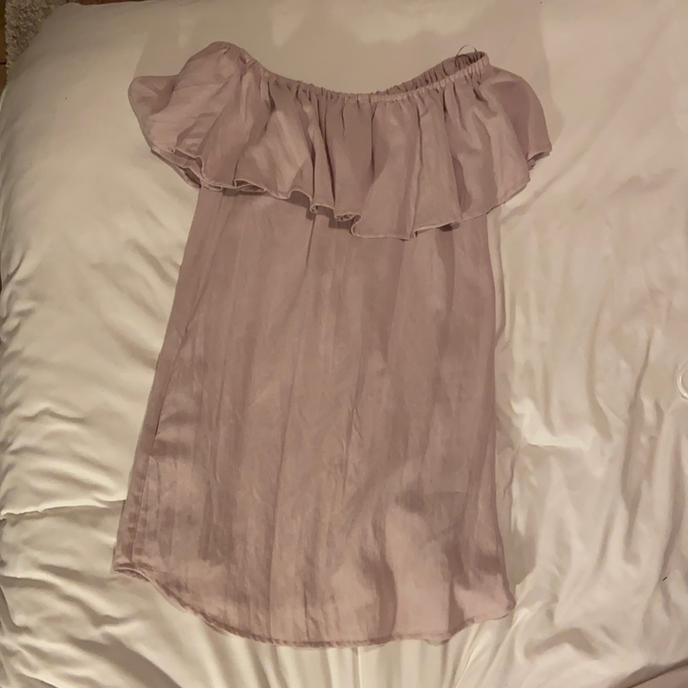 off the shoulder linen dress